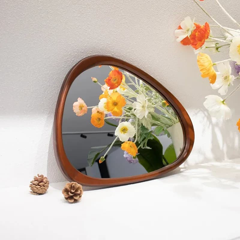 Decorazione a specchio asimmetrico irregolare Specchio moderno per piccole ragazze Specchio da bagno funky di lusso Spiegel Bacchetta Decorazioni per il soggiorno