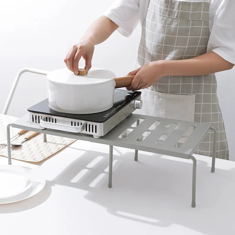 Adjustable Retractable Kitchen Storage Shelf Cupboard Dish Spice Condiment Organizer Multi Layer Kitchenware Rack