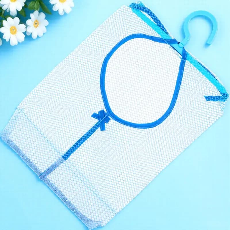 Borsa portaoggetti multifunzionale in rete da appendere per mollette, ganci, accessori da bagno, organizer traspirante salvaspazio per lavanderia