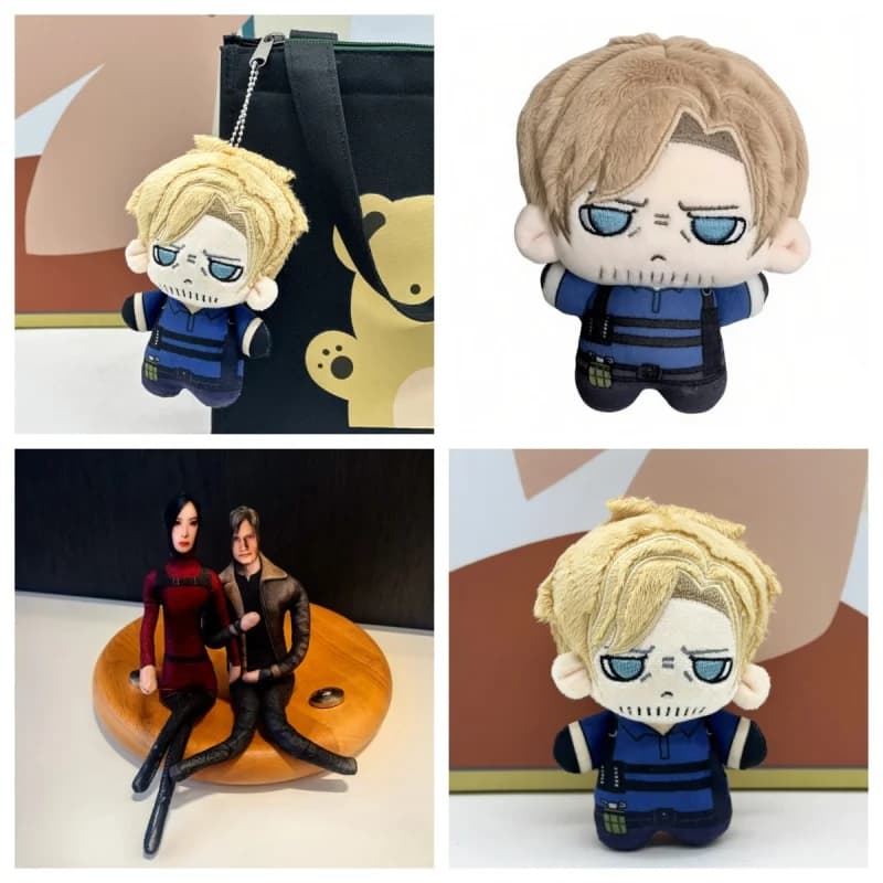 Divertenti Peluche da 26cm con Corpo Flessibile, Personaggi Anime del Gioco Resident Evil: Leon Scott Kennedy e Ada Wong, Bambole di Peluche