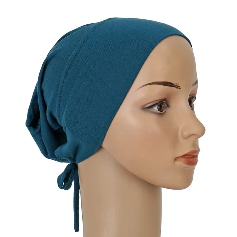 Soft Muslim Underscarf Lace Up Turban Beanies Women Inner Hat Hijab Bonnet Bandage Headscarf Ninja Cap Headband Turbante Mujer
