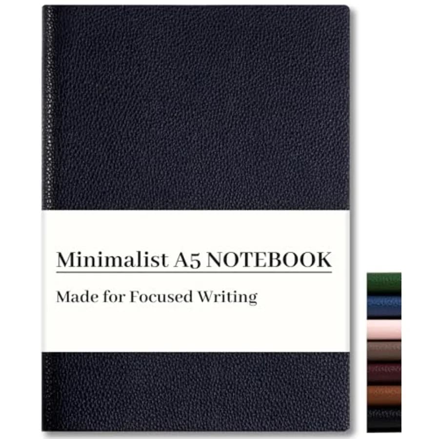 Lined Journal Notebook for Men and Women, 176 Pages A5 Medium Size, Softcover Leather Journals for Writing, College Ruled Noteb