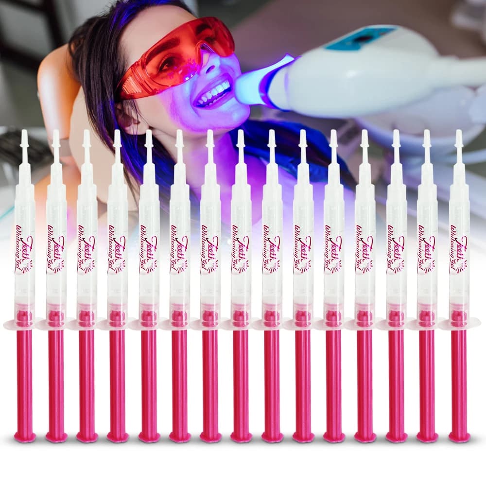 Gel sbiancante per denti 18% 35% CP Gel sbiancante dentale Igiene orale Sbiancante per denti Sbiancamento Gel sbiancante Kit sbiancante detergente 15 pezzi