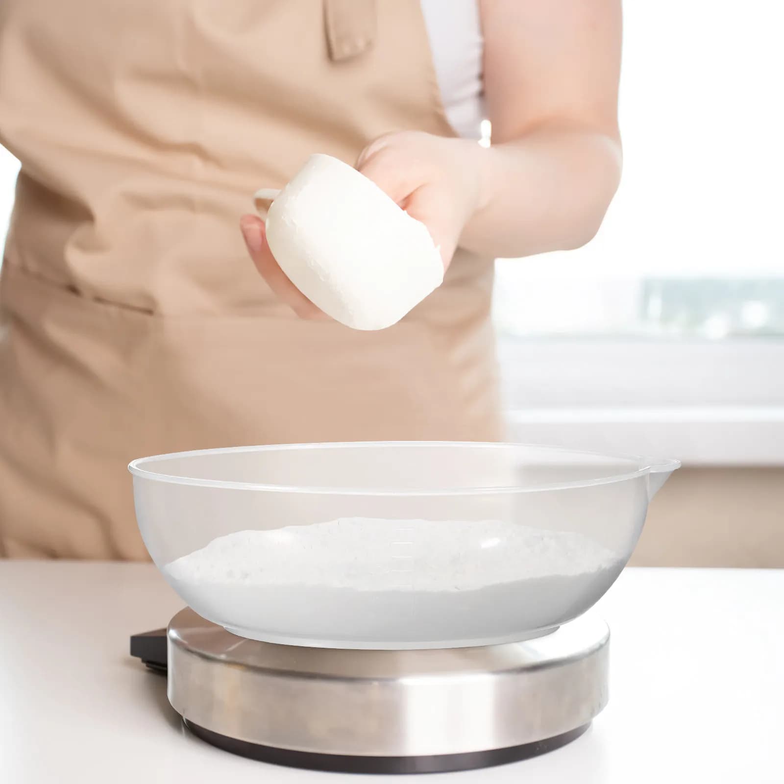 Bilancia Elettronica da Cucina per Alimenti, Vassoio di Misurazione, Piatto per Pesare e Cuocere