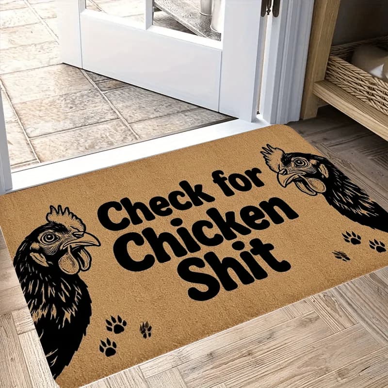 VIKAMA Farm Chicken Themed Doormat Non Slip Washable Rug for Indoor Outdoor Entrance Kitchen Home Decoration