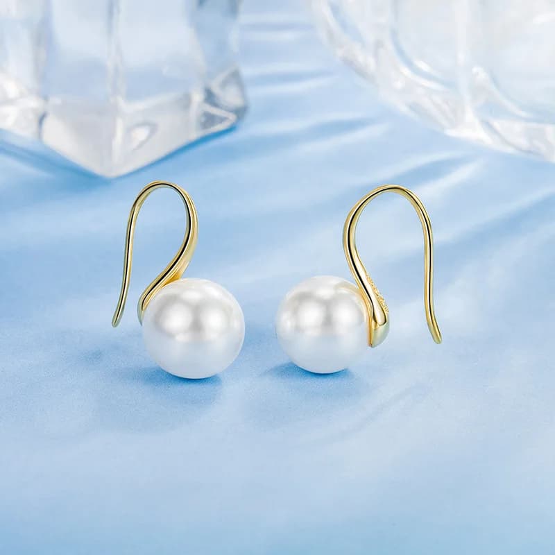 Orecchini a Gancio Trendy con Perle Finte per Donne e Ragazze, Regalo per Feste, Brincos Boucle D'Oreille
