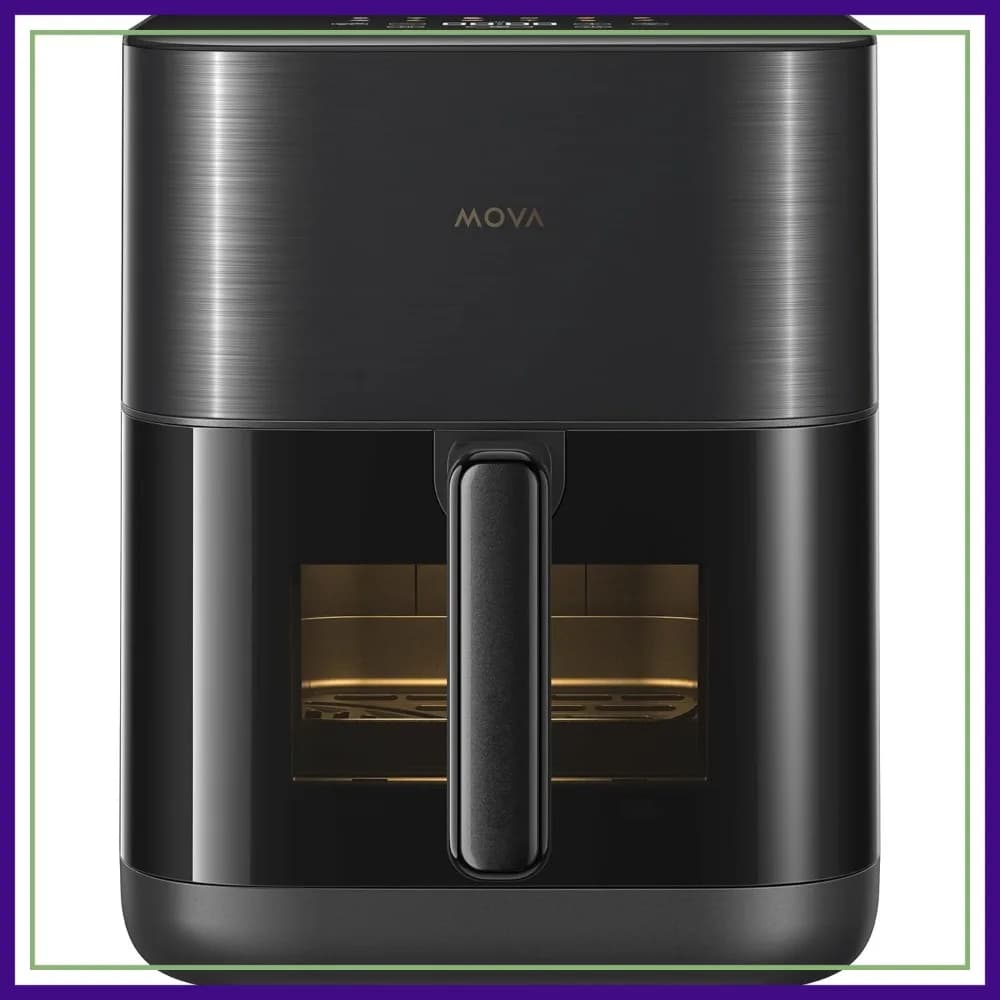 Friggitrice ad Aria Digitale Grande da 6,3QT con Finestra Visibile, 11 Modalità Preimpostate, Doppio Riscaldamento 122-450°C ° Cestelli antiaderenti F