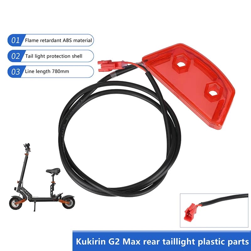 1 Pezzo Gruppo Luci Posteriori per Monopattino Elettrico Kukirin G2 Max, Luce di Coda e Lampada di Avvertimento, Ricambio Accessorio