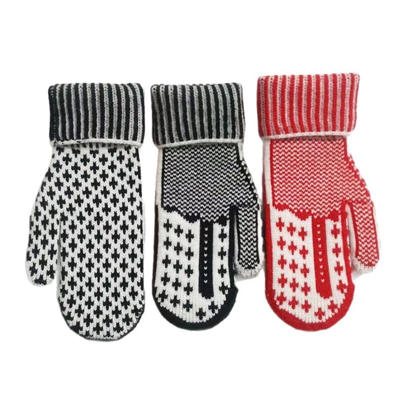 Men's and women's knitted winter thermal gloves, mid finger gloves, for outdoor skiing and cycling