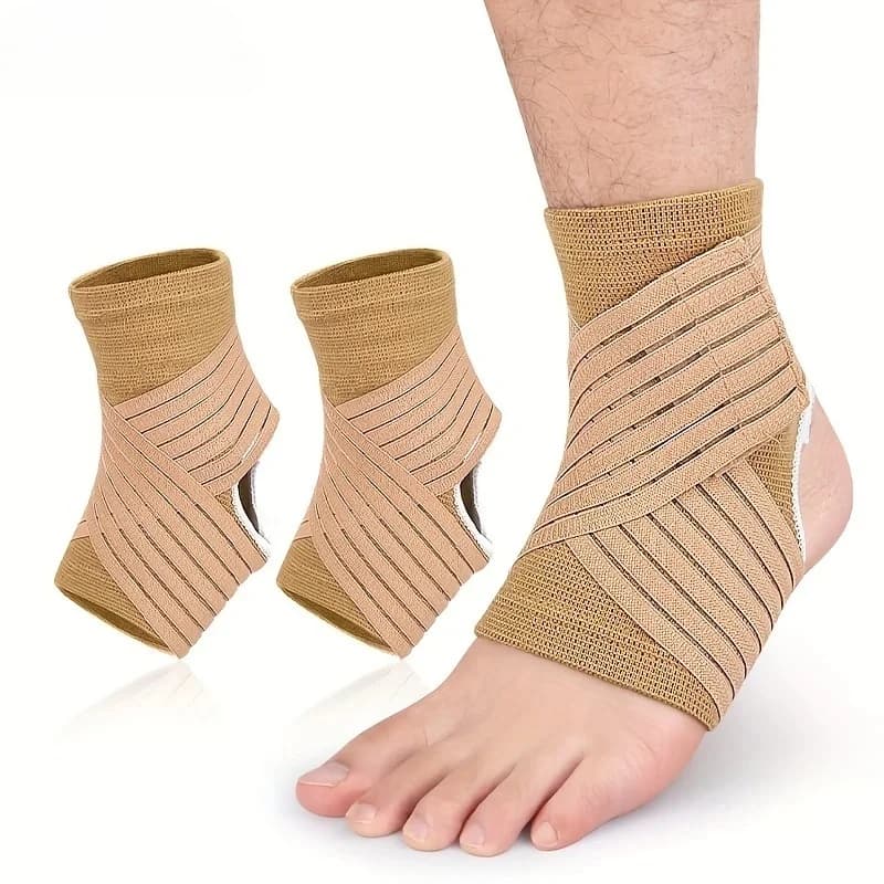 Un paio di cavigliere con maniche a compressione regolabili, per uomini e donne per il supporto della caviglia durante lo sport, il fitness, la corsa
