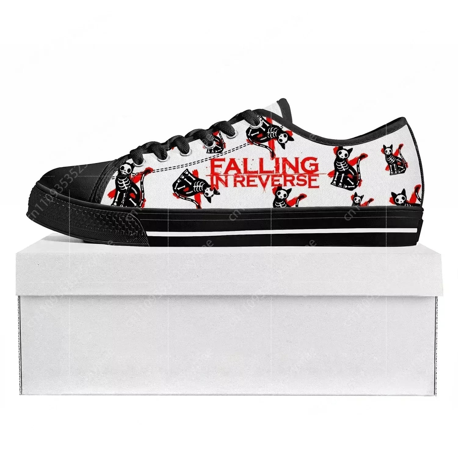 Falling In Reverse Low Top Punk Rock Band Sneakers Scarpe da ginnastica personalizzate per uomo, donna, adolescente, scarpe da ginnastica in tela per coppia