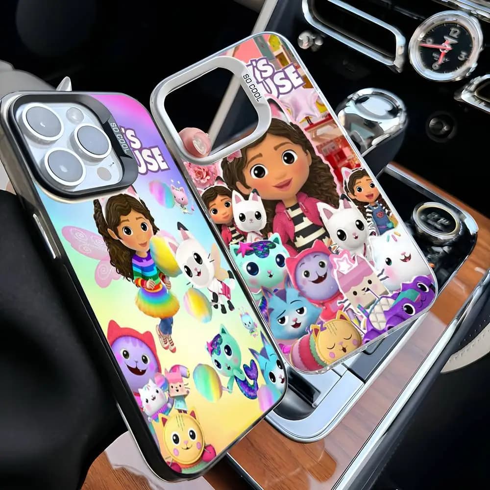 Cover per iPhone 17 16 15 14 13 12 11 Plus Pro Max Pro con stampa opaca a colori Cartoon G-Gabbys D-Dollhouse