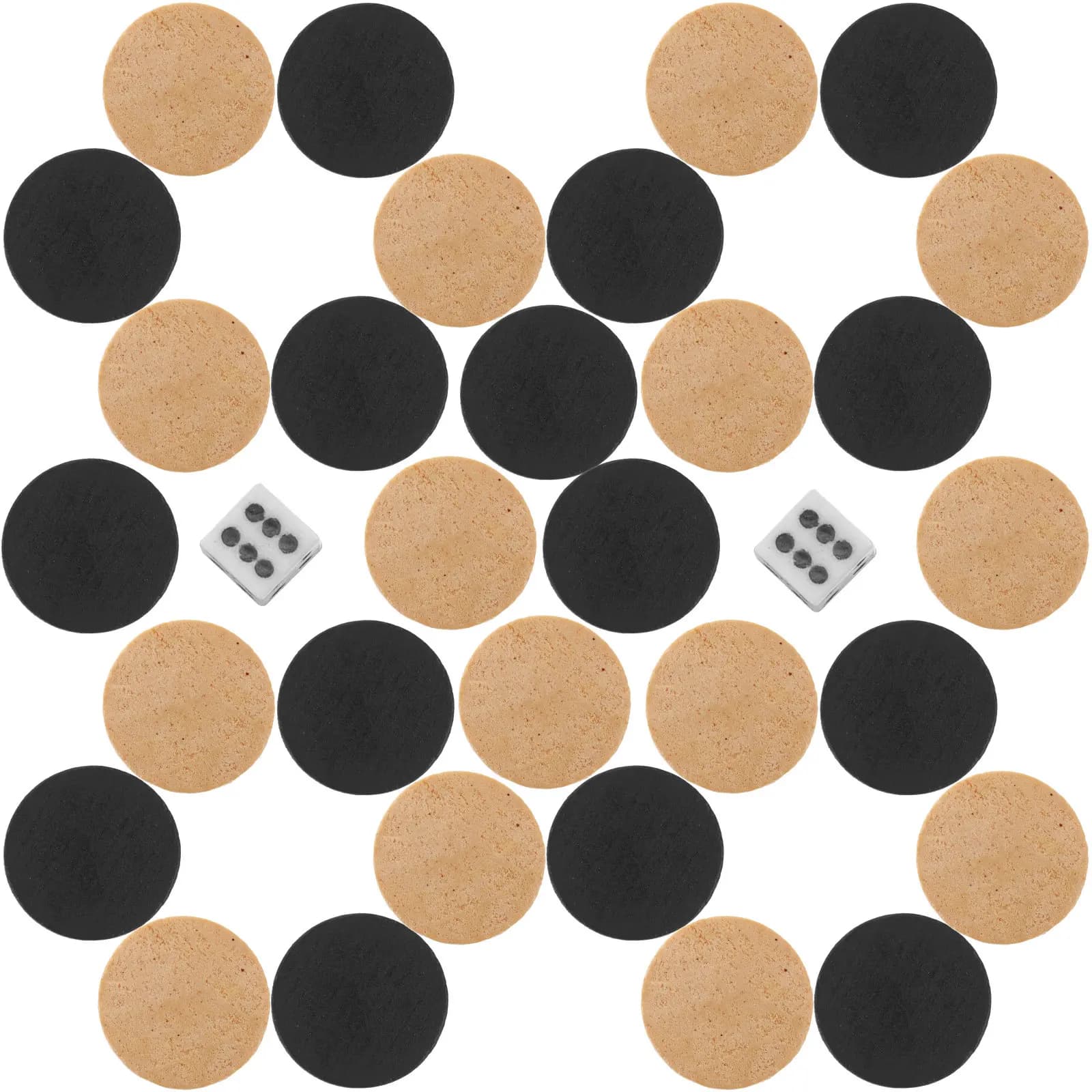 Set di Pezzi in Legno per Backgammon e Scacchi, Accessori Portatili per Giochi da Tavolo con Superficie Liscia