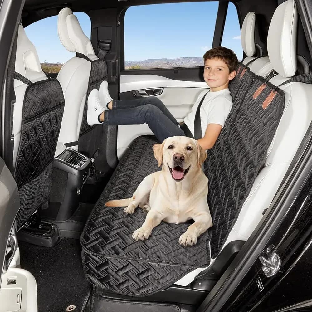 Coprisedile per Auto per Cani, Protezione Impermeabile e Antigraffio per Sedile Posteriore (Nero)