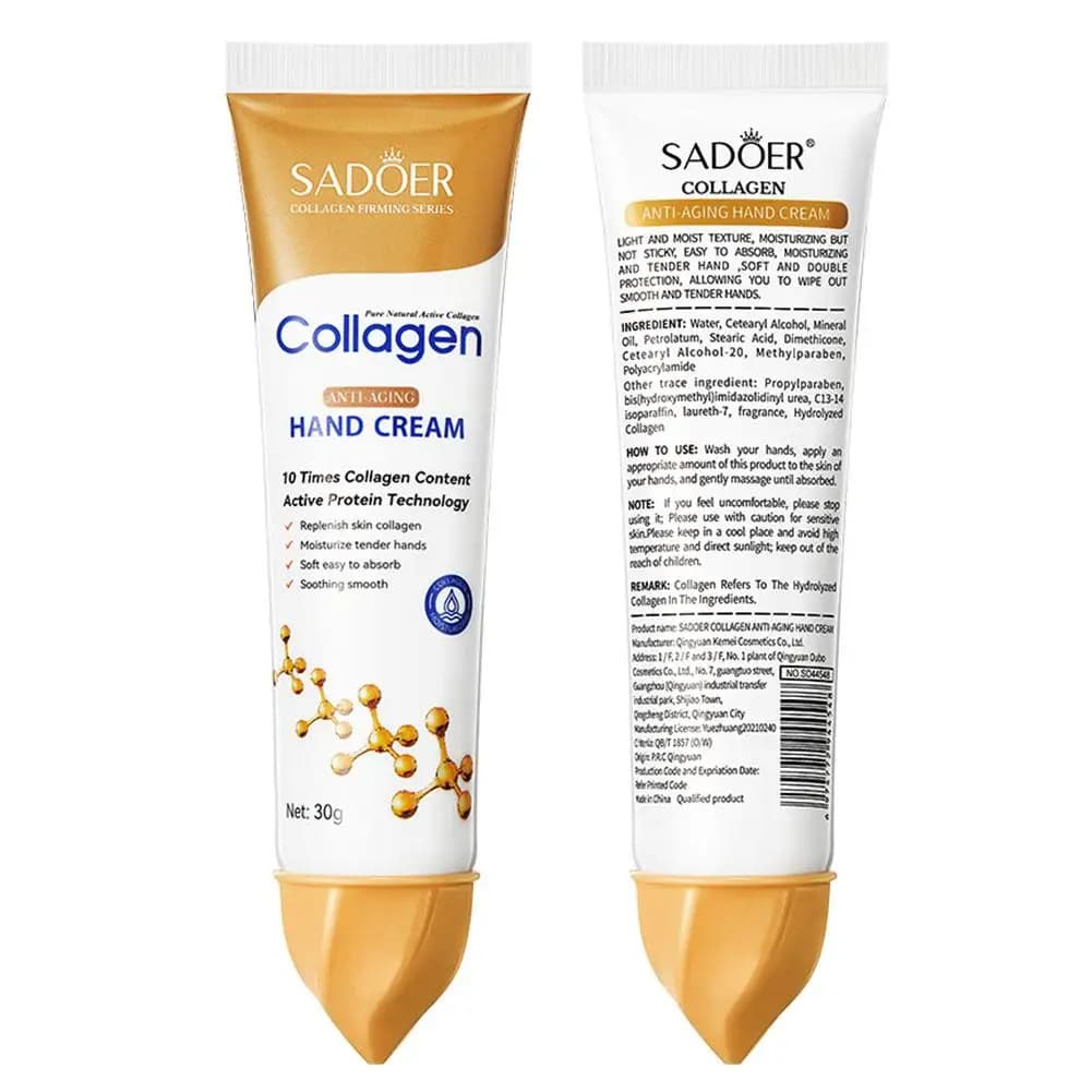 SADOER Hand Cream Collagen 30g Anti-wrinkles Hydrating Crepe-proof Hydrating Autumn Winter Hand Cream for Skin Care