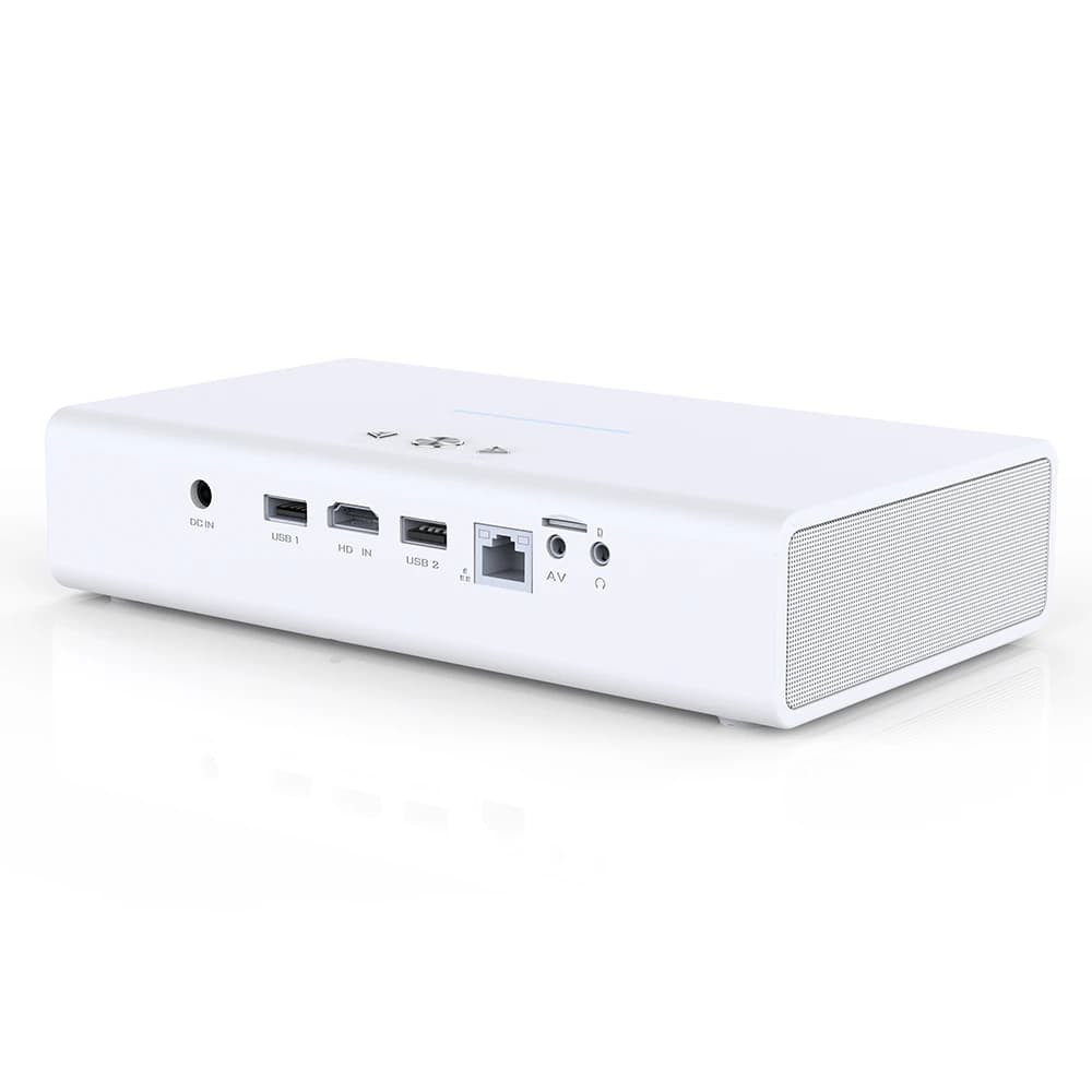 Proiettore Digitale XY Professionale con Correzione Automatica Keystone, Mini Proiettore Portatile Smart TV HD 3D DLP Wireless