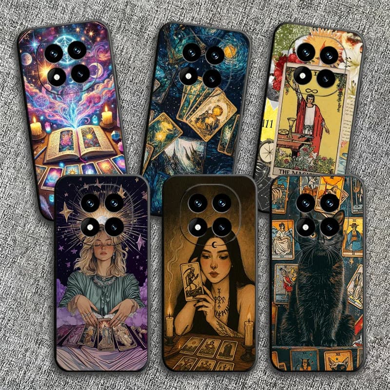 Witch Tarot Card Soft Phone Case for Xiaomi Redmi Note 12 13 14 15 Pro Plus 11 14S 12S 11S 11T 10S 5G Black Cover Coque