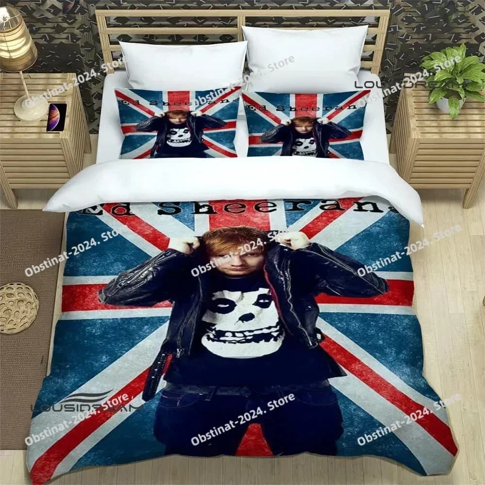 Set di biancheria da letto stampata Singer Ed Sheeran set di forniture squisite set copripiumino set di biancheria da letto set di biancheria da letto regalo di compleanno di lusso