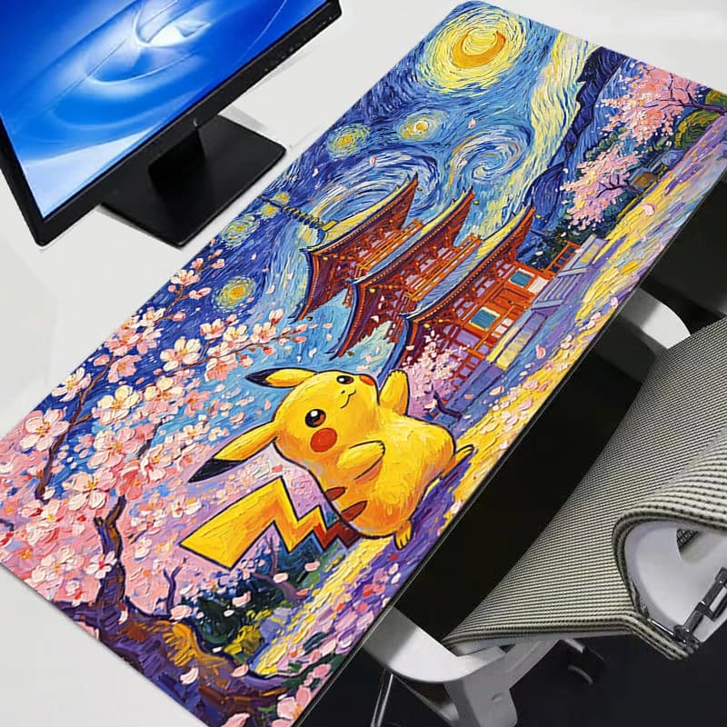 Tappetino per mouse Sakura Pagoda Gengar Pokemon Pikachu Accessori da gioco anime Tappetino da tavolo Tappetino da scrivania Tappetino per mouse Sakura Pagoda