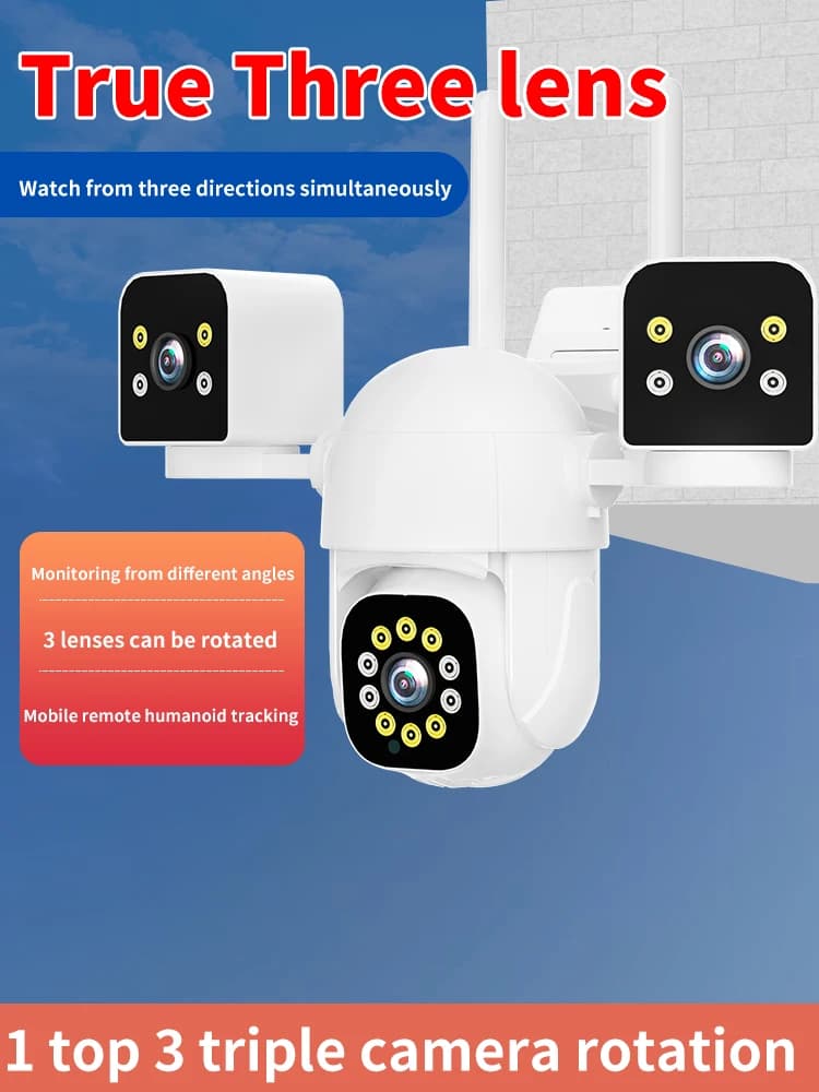 6MP IPC360home APP Triple Lens Telecamera IP WIFI a colori AI Rilevazione umanoide Baby monitor di sicurezza