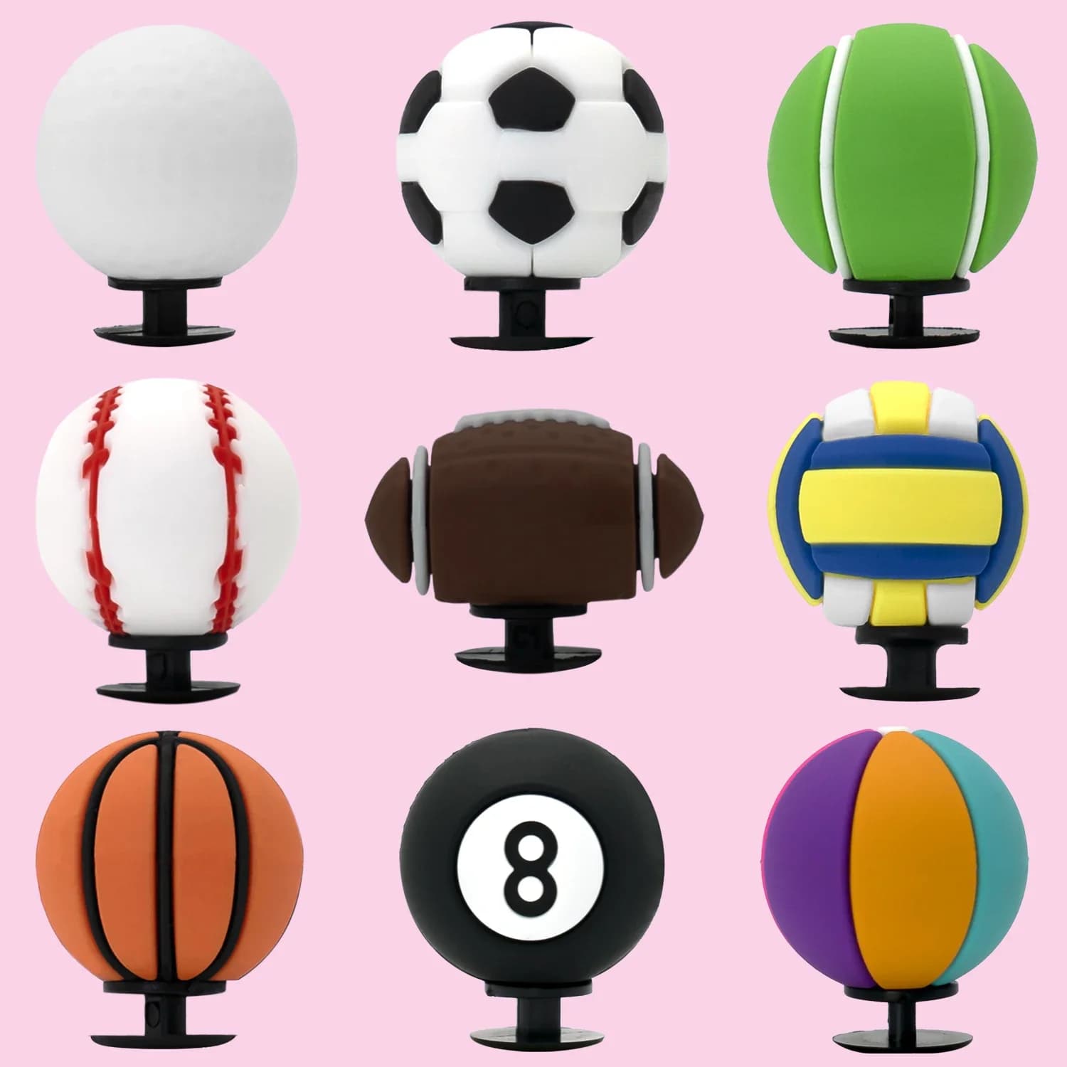 1/9 Pieces 3D Charm for Basketball and Rugby Shoes, Volleyball and Football Shoes Decorations, Children's Baseball Accessories