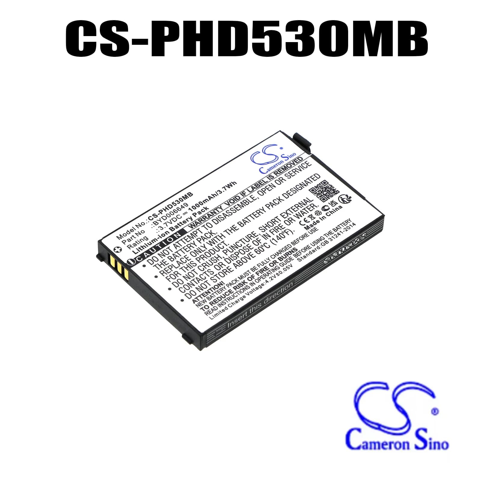 Cameron Sino Battery BYD006649 for BT BM1000, Video Baby Monitor 1000, for Philips Avent SCD530, SCD535, SCD536, SCD540 1000mAh