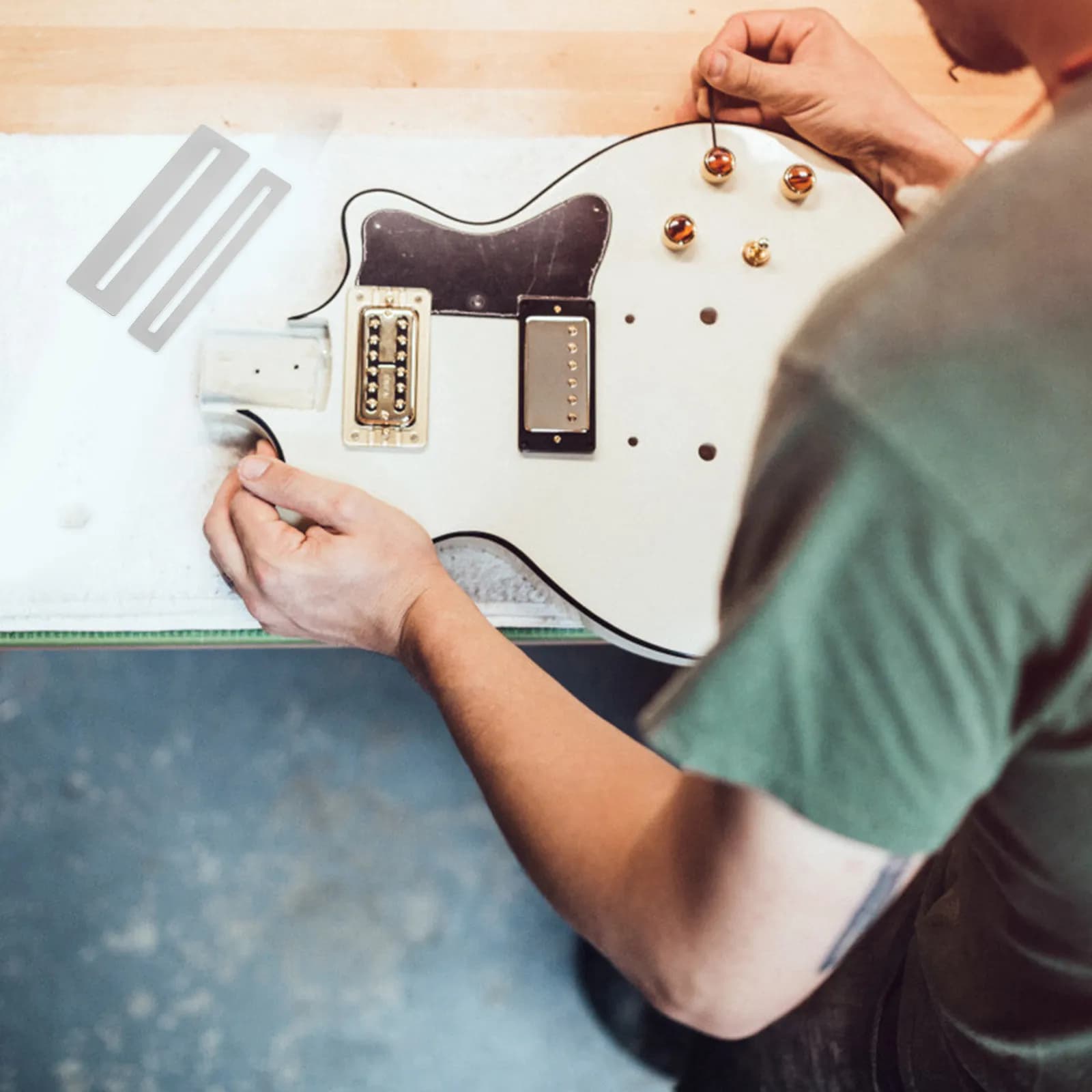 Set di 2 Protezioni per Tastiera, Strisce Grandi e Piccole per Chitarra, Basso, Mandolino, Ukulele, Protezione per Tastiera, Attrezzi per Liutai