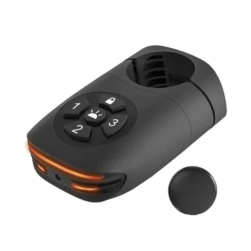 【RECOMENDAR】Luce posteriore per bicicletta con allarme e password, impermeabile, luce di avvertimento per freni, compatibile con Airtag