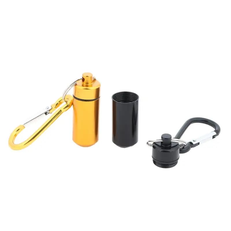 Portable Waterproof Mini Aluminum Pill Box Lightweight Pill Holder for Fish Oils Vitamins Earplugs Short Trip Pocket Carry