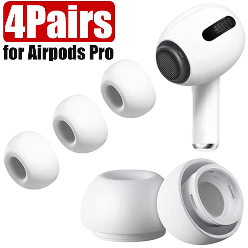 Auricolari di ricambio in silicone morbido per Apple Airpods Pro 1/2 Auricolari Copertura protettiva Tappi per le orecchie Foro di riduzione del rumore Cuscinetti per le orecchie