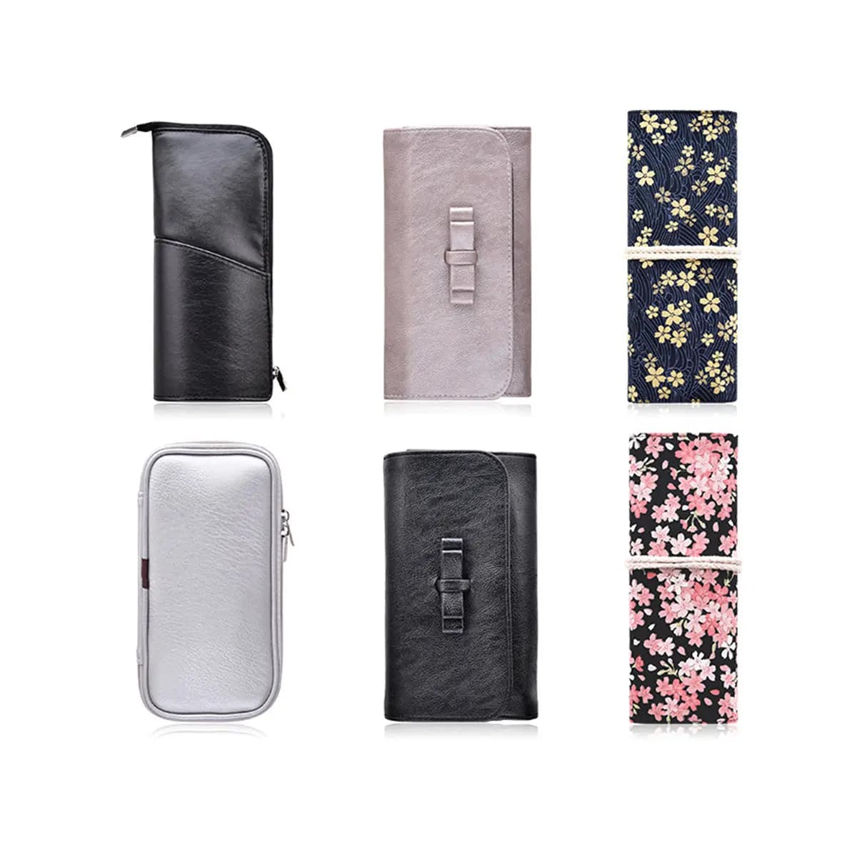 Borsa Porta Pennelli in PU, Organizer da Viaggio per Trucchi, Astuccio Portatile per Eyeliner, Primer, Correttore, Mascara, Fondotinta e Pennelli