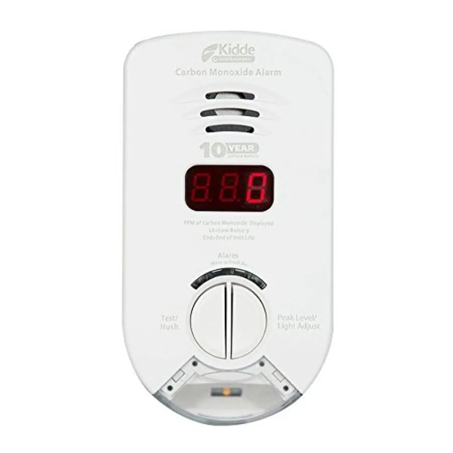 Rilevatore di Monossido di Carbonio da Presa AC con Batteria al Litio di Backup, Display Digitale, Luce di Emergenza e Notturna