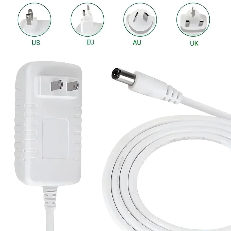 Spina di alimentazione Connettore di uscita 5.5mm * 2.1mm Trasformatore di alimentazione DC 24V 12V 1A 2A 3A Spina UE USA Custodia bianca Adattatore di alimentazione luce LED