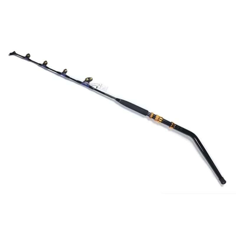 Canna da pesca per barca all'ingrosso in alluminio con impugnatura piegata PAC BAY, guida a rulli, 30LBS 50LBS 80LBS 130LBS, per jigging e pesca in mare