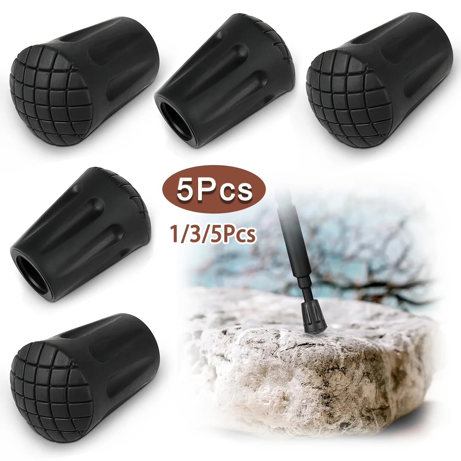 1-5 pieces universal tips for trekking poles spare tips for walking poles tips for rubber sticks protective accessories for ski tips
