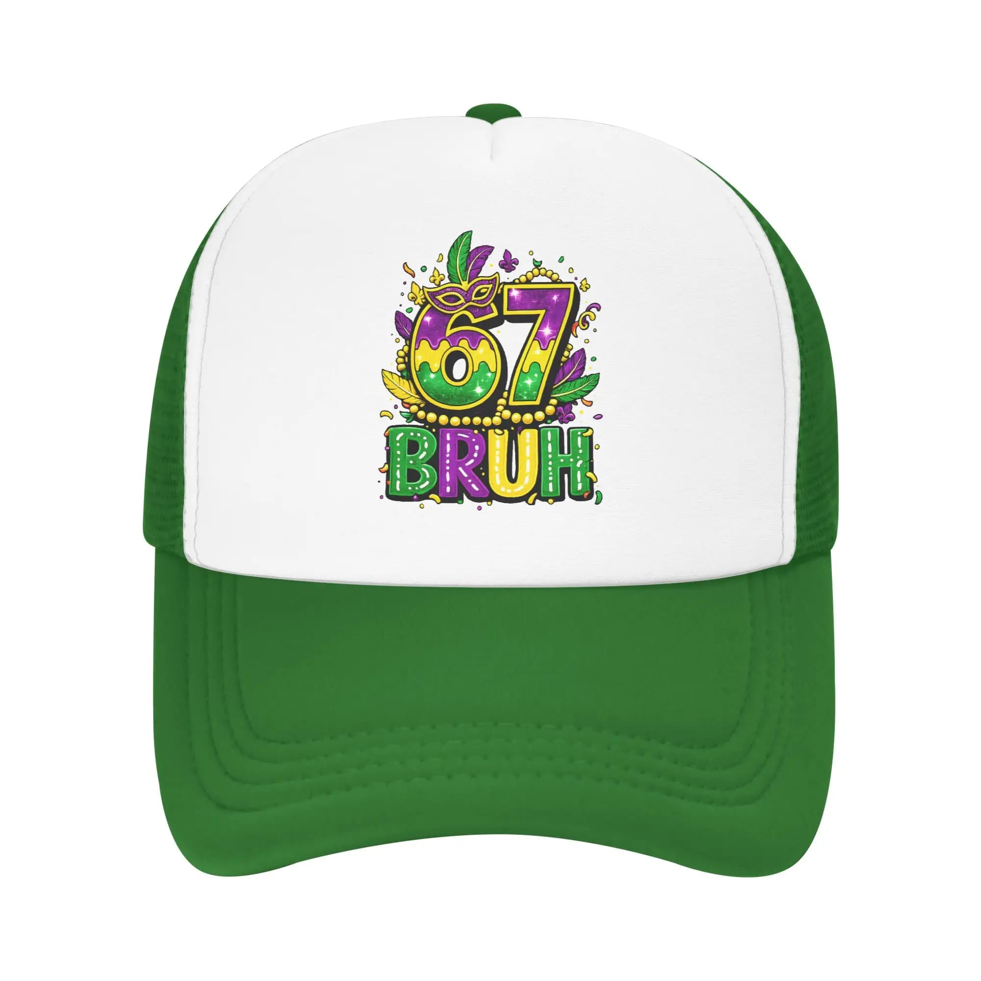 Baseball cap Bruh 67 Six Seven 6-7 Meme Mardi Gras for Woman and Man, Breathable, Solar Protection, Snapback