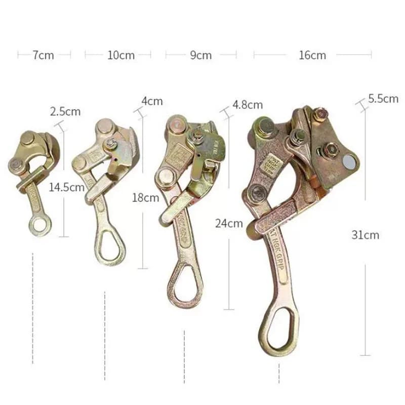 0.5-1Ton Multifunctional Carbon Steel Wire Rope Jaw Clamp Non-Slip Electricity Cable Grip Pulling Mini Tightening Tool