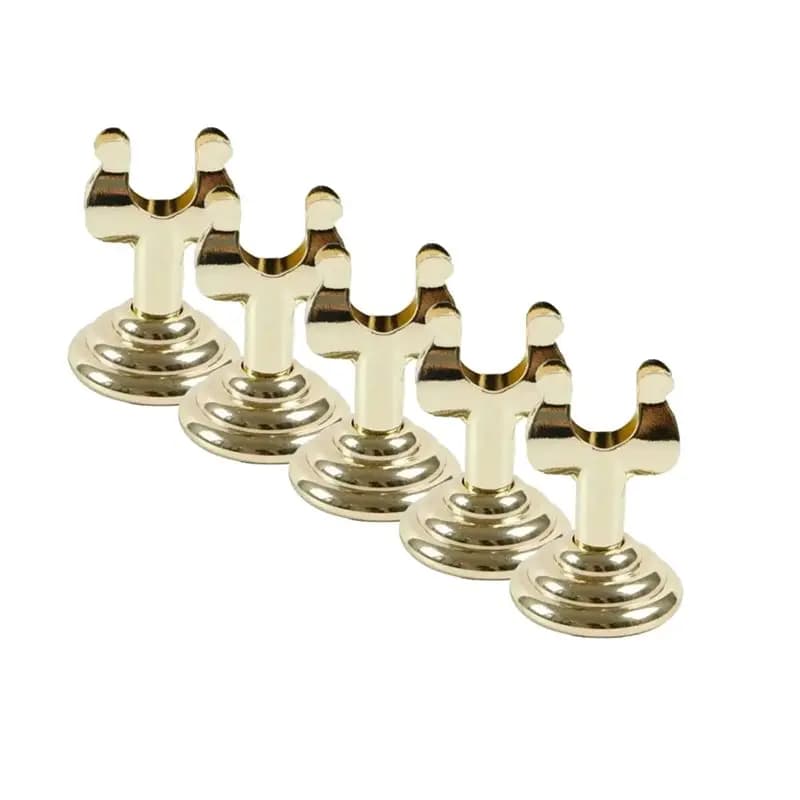 ABWZ-5Pcs Stainless Steel U Shaped Mini Table Number Place Card Holder Menu Stand For Wedding Restaurant Home Decoration D
