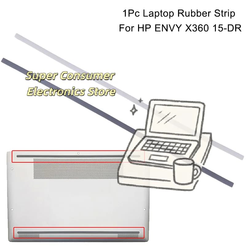 Replacement Feet Strip for HP ENVY x360 15-dr Laptop Non-Slip Rubber Bottom Cover Bumper Pad Set