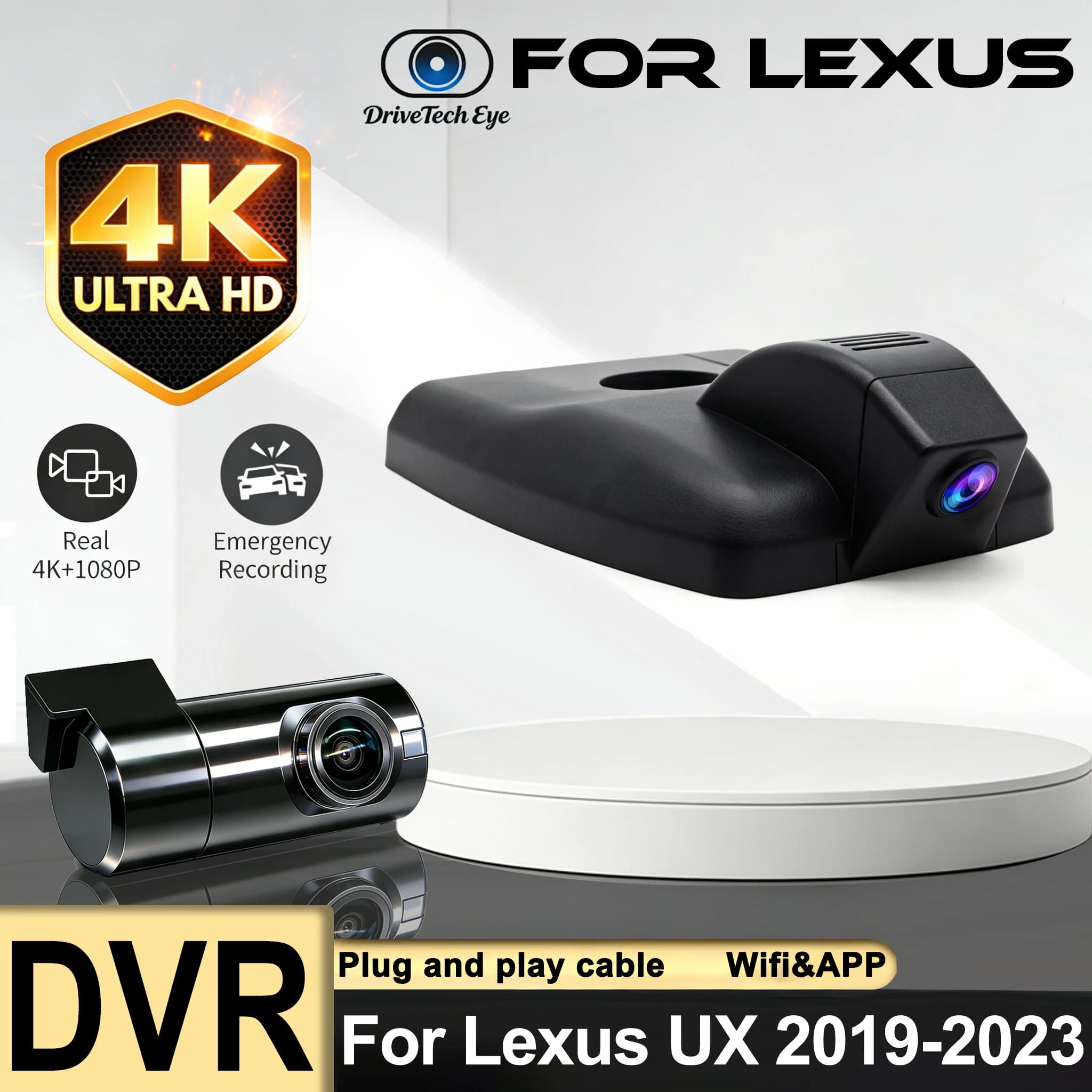 New! 4K Car DVR Video Recorder Dash Cam Camera For Lexus UX 260h 250h 200 2019-2023 for Lexus UX260h UX250h UX200