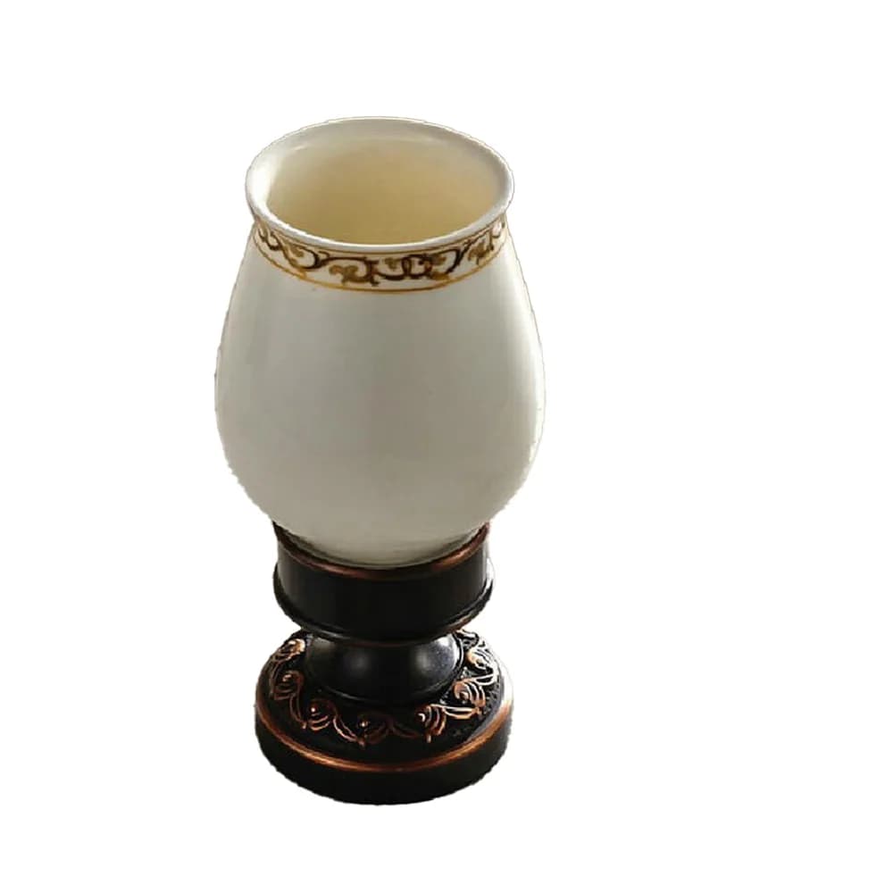 Oil Rubbed Bronze Bathroom Desktop Toothbrush Holder With Ceramic Cup Wall Mounted Bathroom Accessories aba474