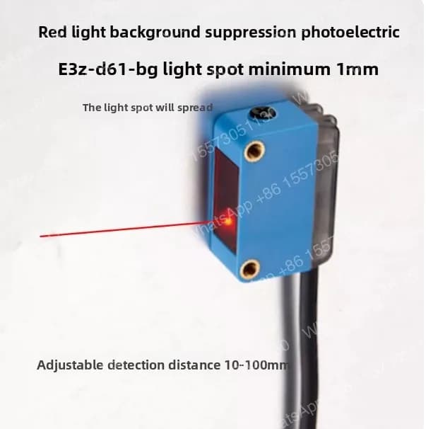 Square background suppression diffuse reflection laser photoelectric switch sensor E3Z-LD61 LD62-BG ML100