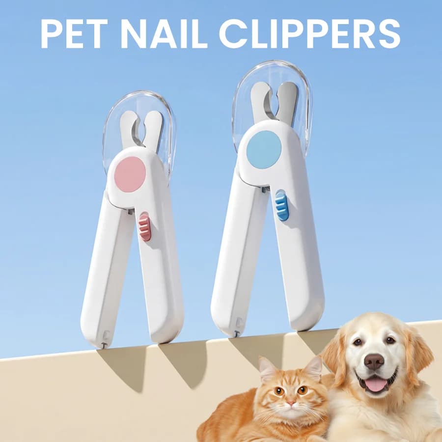 Cat Dog Nail Clipper Cutter Pet LED Nail Clippers Sharp Anti Splash Rebound Effortless Trimming Puppy Kitten Grooming Tool