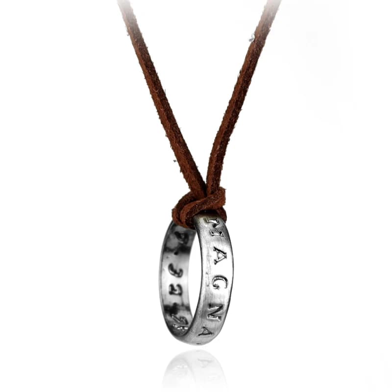 Collana con Anello a Catena in Pelle a Tema Anime, Ciondolo Vintage Personalizzato del Personaggio Nathan Drake per Cosplay, Accessori Gioiello