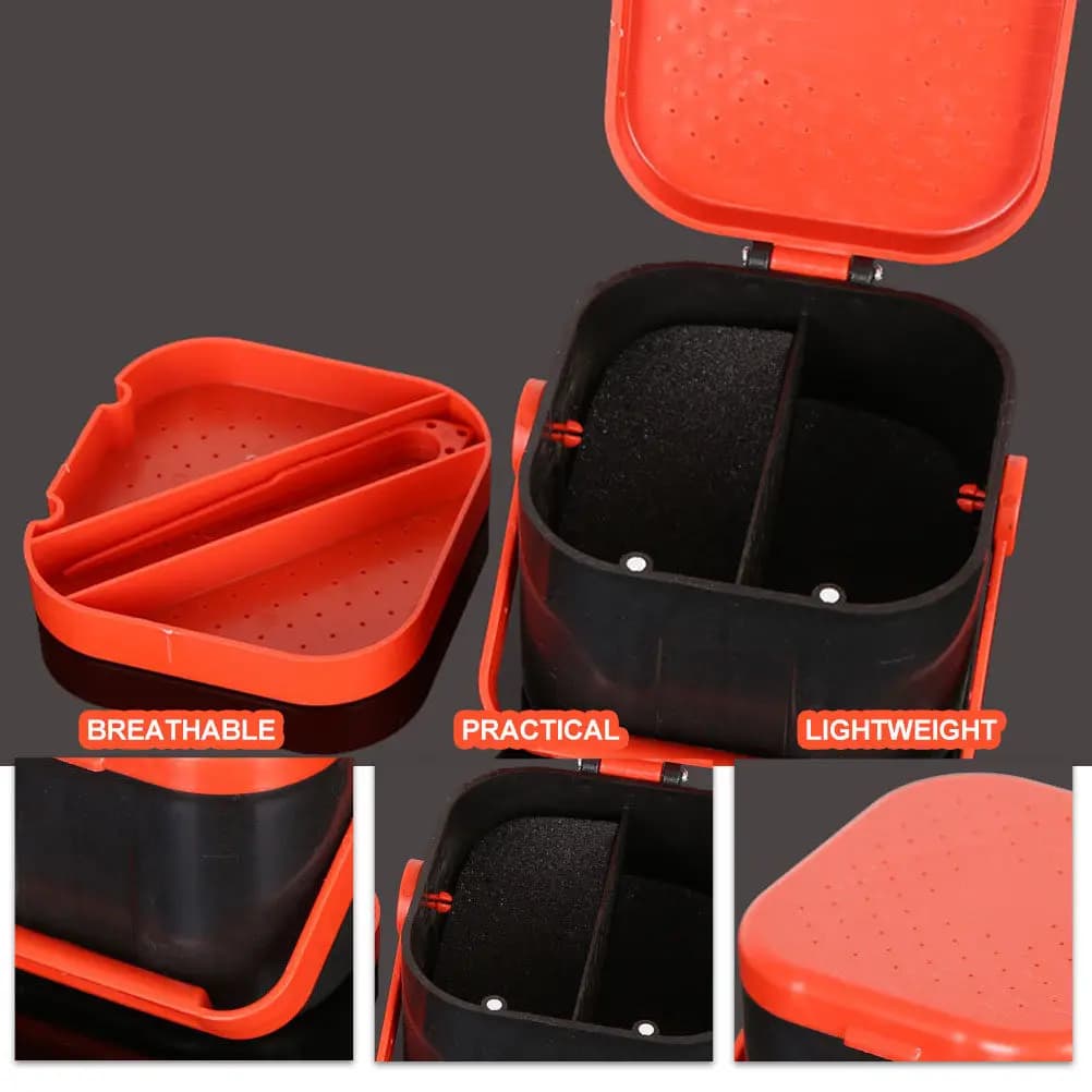 2 Pezzi Contenitore per Verme in Plastica Traspirante, Scatola Leggera per Esche Vive da Pesca, Contenitore per Verme da Pesca