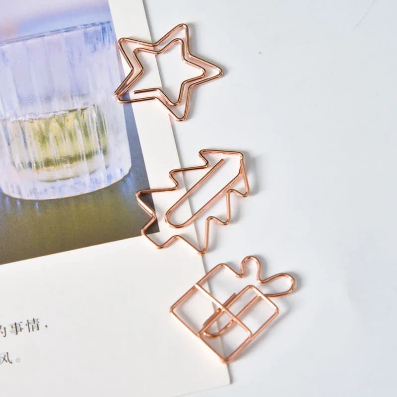 20 clip in metallo retrò mini albero di Natale graffetta segnalibro libro rilegatura notebook decorazione cancelleria scuola rilegatura forniture