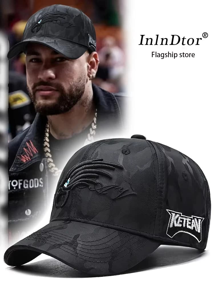 InlnDtor Hard Top Camouflage Embroidered Hat Men's Eagle Baseball Cap Fashion Street Fashion Brand Men's Cap