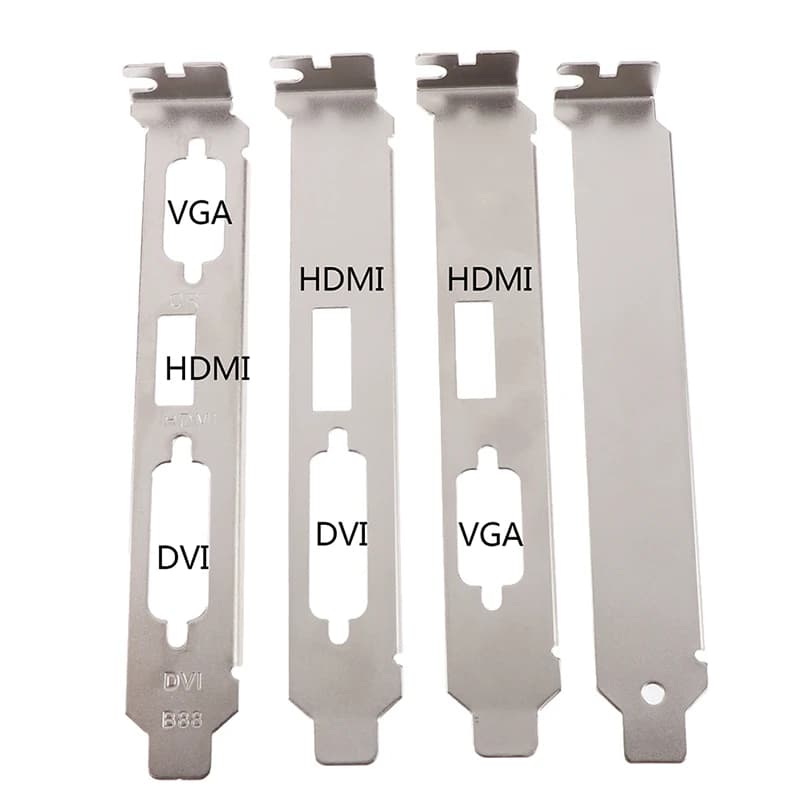 1 pezzo per connettore scheda video adattatore staffa ad alto profilo da 12 cm porta HDMI DVI VGA