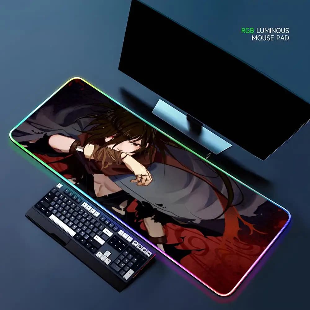 Tappetino per mouse Anime Dororo RGB, tappetino da gioco per mouse, tappetino da scrivania HD, tappetino per mouse XXL con luce LED per giocatori