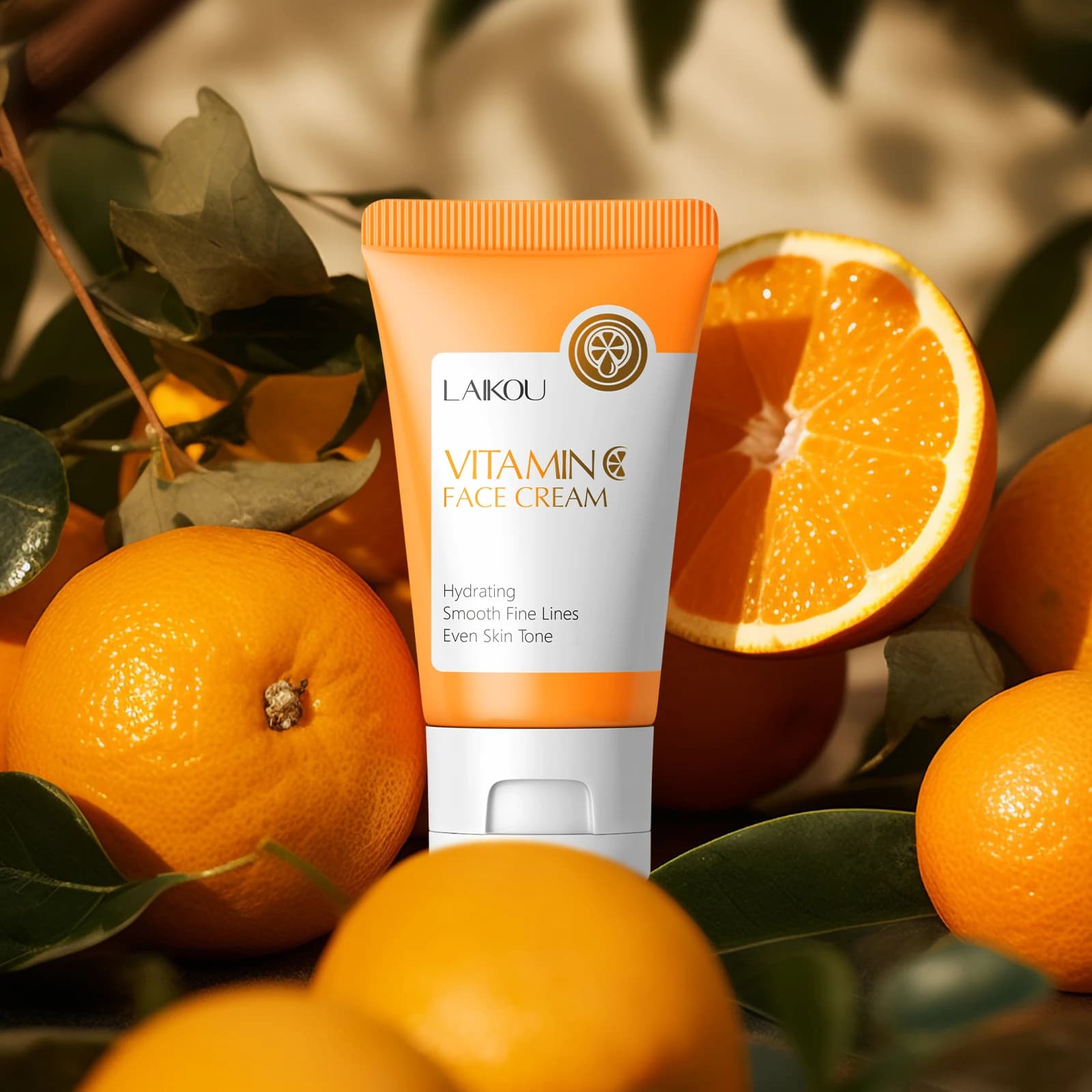 LAIKOU Crema Viso alla Vitamina C 30g Idratante Levigante Anti-Rughe Uniformante del Tono della Pelle